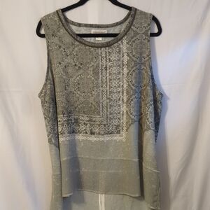 Christopher & Banks Olive Green Bandana-Print Sleeveless Tank